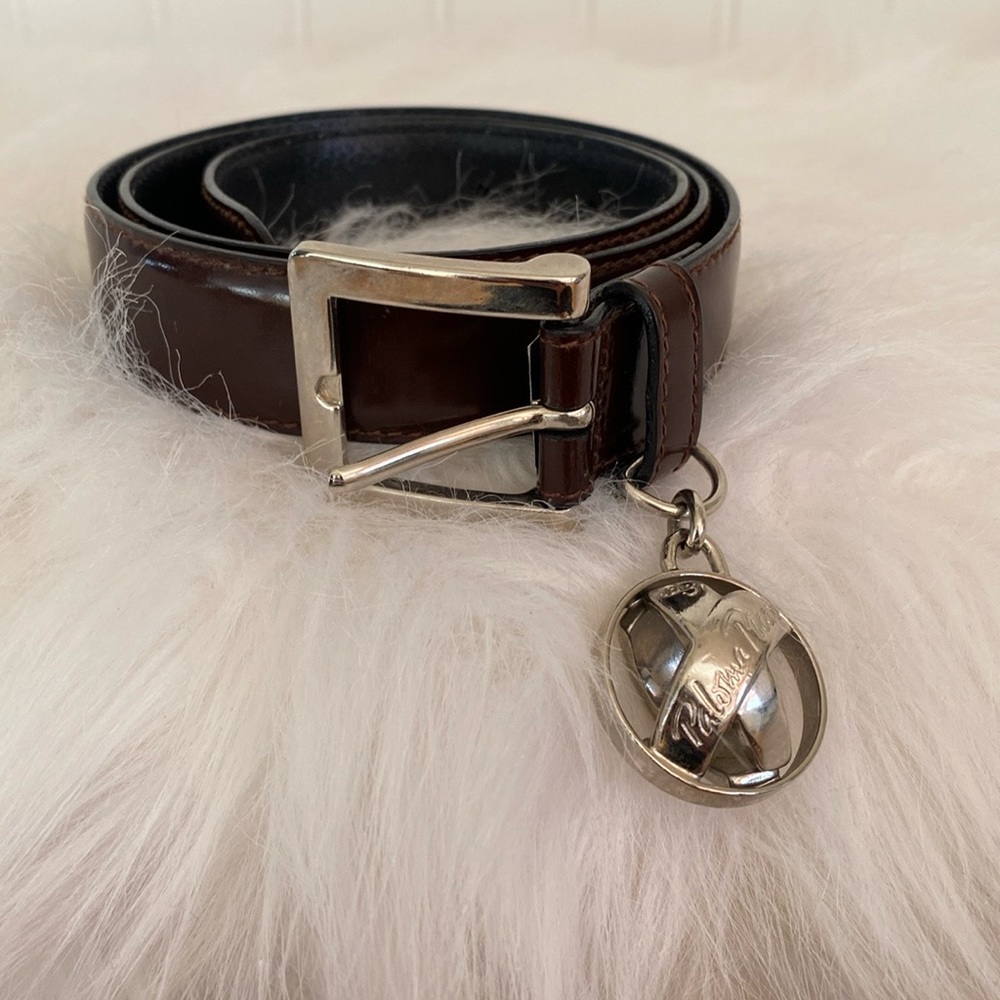 Rare Authentic Vintage Paloma Picasso Brown Belt with silver buckle and charm